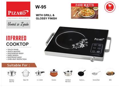 pizaro 2400 W Induction Cooktop Touch Panel, Push Button