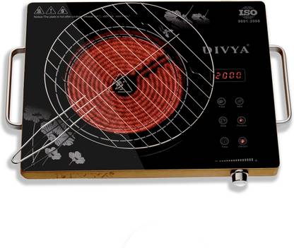 DIVYA 2000 W Radiant Cooktop Jog Dial, Touch Panel