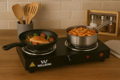 WELLBERG 2000 W Radiant Cooktop Jog Dial