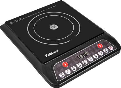 Fabiano 2000 Watt Induction Cooktop with Push Button and Crystal Glass Plate Induction Cooktop