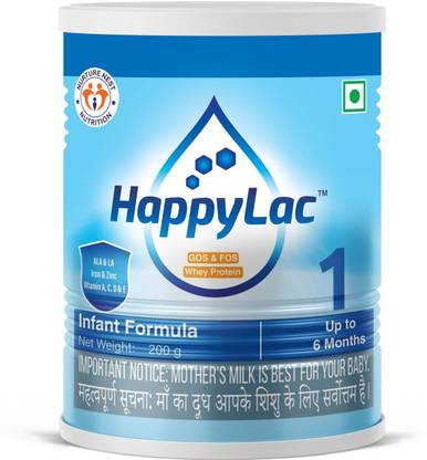 Happylac Stage 1 Infant Formula with GOS & FOS, Whey Protein, 200g, Up to 6 Months