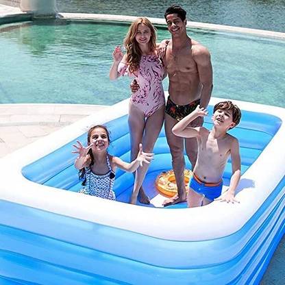 HornFlow H Ground Portable Swimming Pool for Adults with Electric Pump (10-Feet) Inflatable Swimming Pool