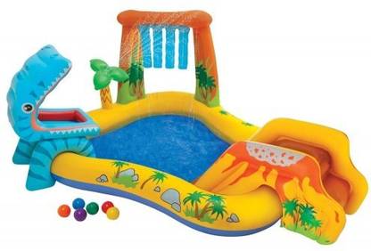 INTEX Wet Set Collection Dinosaur Spray Water Inflatable Swimming Pool