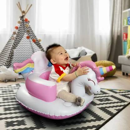 PROBEROS Inflatable Baby Seat Unicorn Inflatable Baby Sofa Bed Inflatable Baby Chair Inflatable Sofa/ Chair