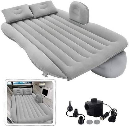 Techtest SP Car Inflatable Bed Beige with Two Air Pillows with Pump Kit for Etios Inflatable Sofa/ Chair