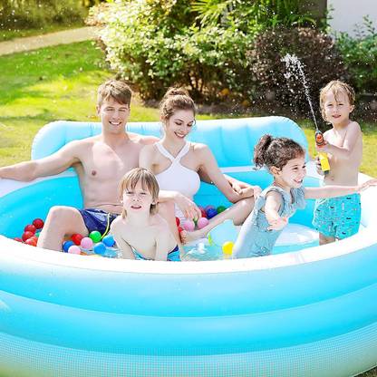 HornFlow Inflatable Swim Center Family Lounge Pool with Built-in Bench- 57190 Inflatable Swimming Pool