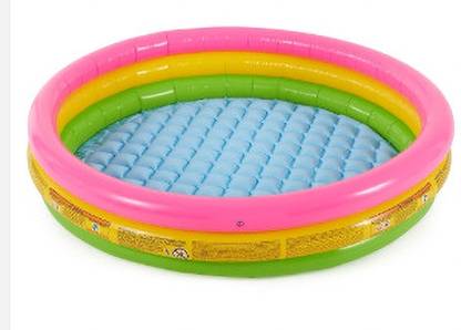 Tiny Tales 2Ft Swimming Pool Inflatables RAINBOW kids Mini Pool With Free Pump Inflatable Swimming Pool