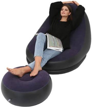 dkian Inflatable single sofa Lounge Chair with Footrest electric airblower Inflatable Sofa/ Chair