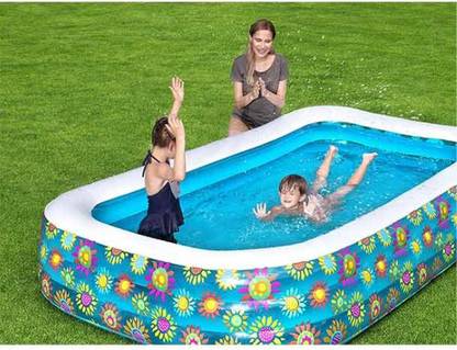 KinderTales Inflatable (IND*63) Pool Flowers 229 x 152 x 56 cm 54120 Inflatable Swimming Pool