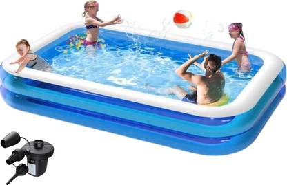 HK ENTERPRISES OFFICIAL 8.5Ft Extra Large Full Size Inflatable Pool with Electric Pump Inflatable Swimming Pool