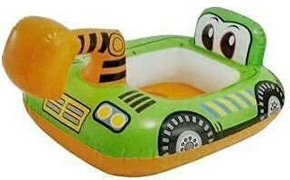Manav Enterprises Inflatable Vehicle Bullozer Shape Style Sit Swimming Pool Float Tube For Kids. Swim Floatation Belt
