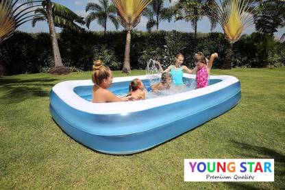 ECOM BHARAT Premium 6.7 FEET (2.01m) LENGTH,5.9 FEETS (1.50m) BREATH AND 51CM HEIGHT. Inflatable Swimming Pool, Inflatable Toy Pump