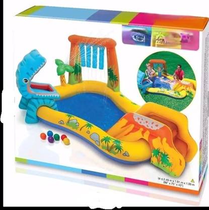 HornFlow INTEX 57444 INFLATABLE DINOSAUR PLAY CENTER WITH PUMP Inflatable Swimming Pool