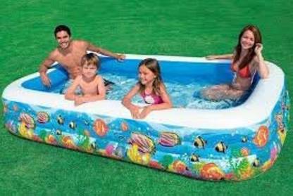 Intelligent Inflatable Family Swimming Pool - Blue and White Inflatable Swimming Pool