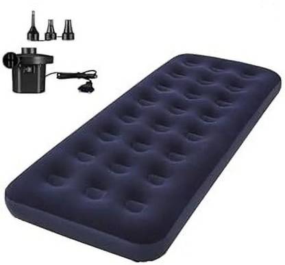 TinyTales Inflatable (IND*59) Camping Bed with Manual Air Bed Vinyl 1 Seater Inflatable Sofa