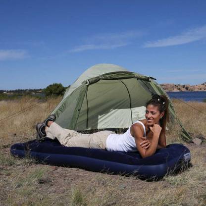 HornFlow Inflatable (IND*85) Camping Bed with Manual Air Pump Vinyl 1 Seater Inflatable Sofa