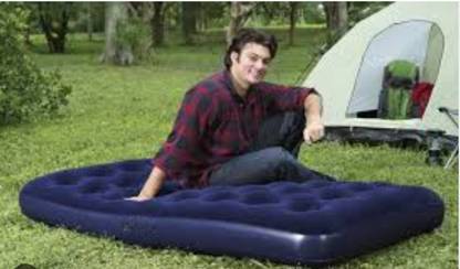 HornFlow Other (IND*98) Pavillo Flocked Air Bed for Sleeping Car Travel With free pump Vinyl 1 Seater Inflatable Sofa