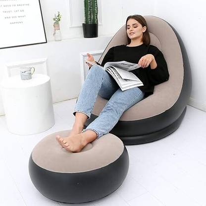 Adfresh Inflatable Lounge Chair Leatherette 1 Seater Inflatable Sofa
