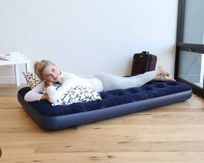 Intelligent Single Air Bed Blue Leatherette 1 Seater Inflatable Bed Vinyl 1 Seater Inflatable Sofa