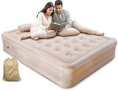 Robustt Air Mattress with Built-in Pump (200 x 150 x 40 cms) Double Size Inflatable Bed Leatherette 2 Seater Inflatable Sofa