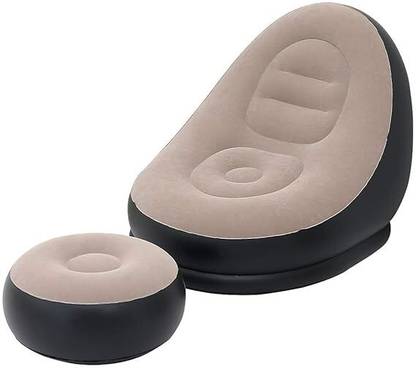 jaishreeshyam Lounge Sofa Chair with Footrest Polyester 2 Seater Inflatable Sofa