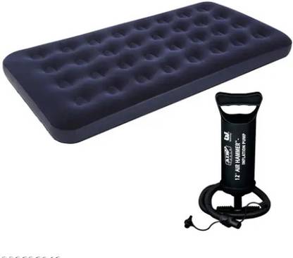 TinyTales Inflatable Camping Bed with Manual Air Pump Vinyl 1 Seater Inflatable Sofa