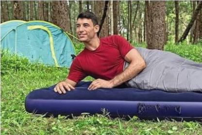 TinyTales Pavillo (IND*60) Aeroluxe Flocked Air Bed for Sleeping Car Vinyl 1 Seater Inflatable Sofa
