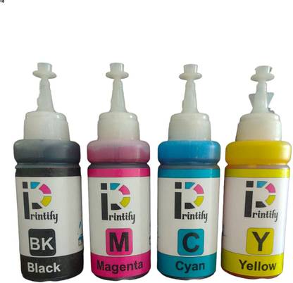 PRINTIFY Epson L380 Dye Ink Compatible EcoTank Inkjet Printer Epson L130, L110, L210 L220 Black + Tri Color Combo Pack Ink Bottle