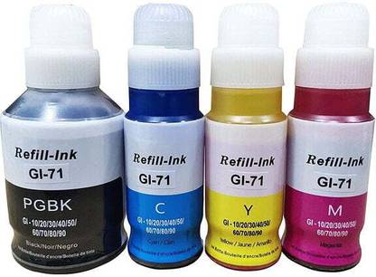 S S Enterprises Refill Ink GT-71 (BK, C, M & Y) Black Ink Toner