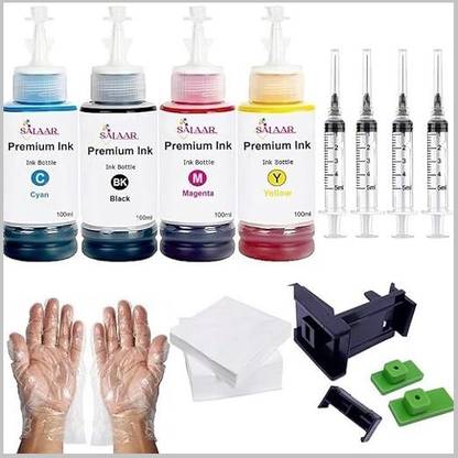 salaar 63 Ink Cartridge Compatible For 4512 4516 Officejet 4650 3830 Deskjet Printers Black + Tri Color Combo Pack Ink Bottle