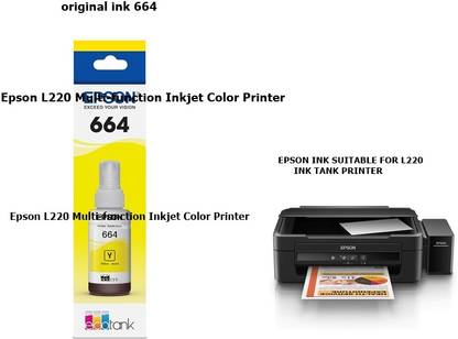 EPS ORIGINAL Epson L220 Multi-function Inkjet Color Printer Yellow Ink Bottle