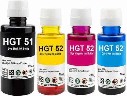 RAMKE GT51 Refill Ink Compatible For 310,315,319,410,415,419,GT5810,GT5820,GT5821 Black + Tri Color Combo Pack Ink Bottle
