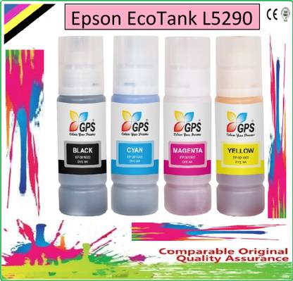 GPS Colour Your Dreams Epson EcoTank L5290 Series Mult Function Monochrome Inkjet Printer Comptible Ink Black + Tri Color Combo Pack Ink Bottle