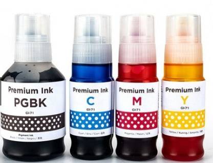 Ang GI-71 Ink For Canon Pixma G1020, G2020, G2021, G2060, G3020, G3060 Black + Tri Color Combo Pack Ink Bottle