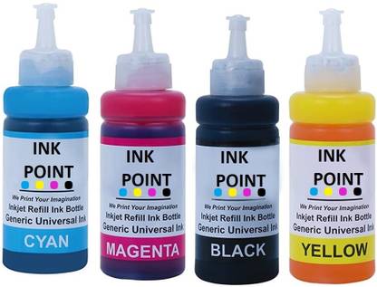inkpoint Refill Ink Use For Universal Refill Ink For HP Canon Brother & Epson Printers Black + Tri Color Combo Pack Ink Bottle