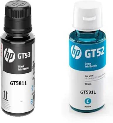HP ORIGINAL INK BOTTLE FOR HP GT 5811 INK TANK PRINTER BLACK & Cyan Ink Bottle