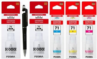 itglobal OG -Canon 71 S Black Twin & C/M/Y (Set of 5) Black + Tri Color Combo Pack Ink Bottle