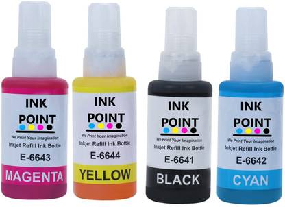 PRINTIFY INK POINT EPSONE T664 INK L130 L360 L380 L361, L565, L210, L220, L310 REFILL INK Black + Tri Color Combo Pack Ink Bottle