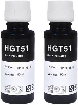 tequo GT51 GT52 Ink for HP 310, 315, 319, 410, 415, 419, GT5810, GT5820, GT5821 Black - Twin Pack Ink Bottle