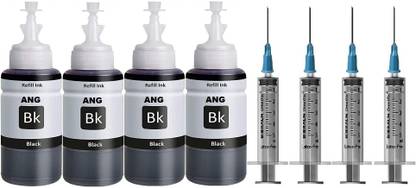 Ang Refill for 805, 803, 680, 678, 682, Black 4 Refill ink bottle_With 4 Syringe Black Ink Bottle