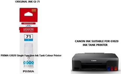 Pixma CANON PIXMA ORIGINAL INK SUITABLE FOR G1020 Single Function Ink Tank PRINTER Cyan Ink Bottle