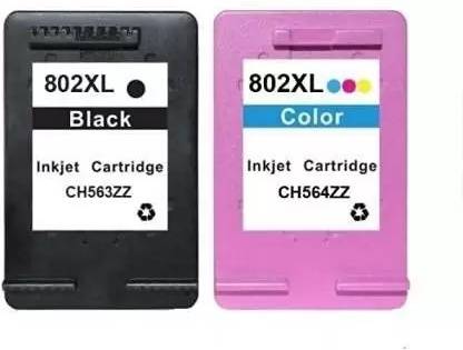 GPN PRINT 802XL COMBO Ink for Cartridge HP J610/ 2000/ J210/ 2050/ Black + Tri Color Combo Pack Ink Cartridge