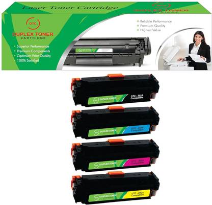 DUPLEX TONER CARTRIDGE 202A (CF500A,501A,502A,503A) for Color Laserjet Pro M254, Pro MFP M280 Printers Black + Tri Color Combo Pack Ink Cartridge