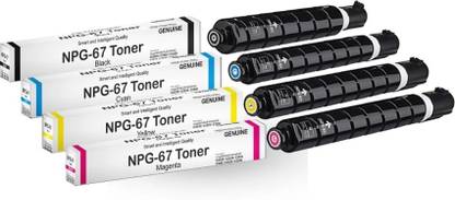 RT NPG 67 Pack Of 4pcs CMYK Toner Cartridge Use for Canon C3320,3325,3530,IR3020 Black + Tri Color Combo Pack Ink Toner