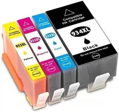 INKTECH 934XL & 935XL Cartridges Compatible for Use in Pro 6230, E6812, 6830, 6815 Black + Tri Color Combo Pack Ink Cartridge