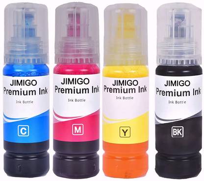 JIMIGO Compatible Ink Bottle for Epson 003 L3110 L3150 L3250 L3210 L4260 & More Printer Black + Tri Color Combo Pack Ink Bottle