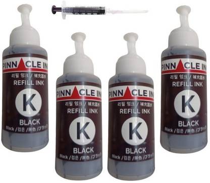 Pinnacle Ink Refill Ink For Canon PIXMA G1010 All 4 BLACK Inks Compatible Premium ink All BK Black Ink Bottle