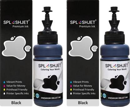Splashjet T673 Refill Ink for Ep L800, L810, L805, L1800 Printer - (70gm x 2) - 501718 Black Ink Bottle