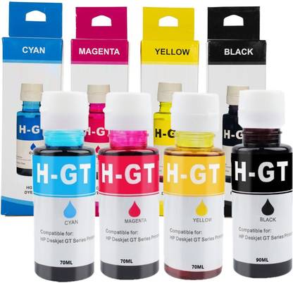 QIMAGE Ink For DeskJet 5810,5811,5820,5821 Inktank Wireless 310,315,410 Printers Black + Tri Color Combo Pack Ink Bottle