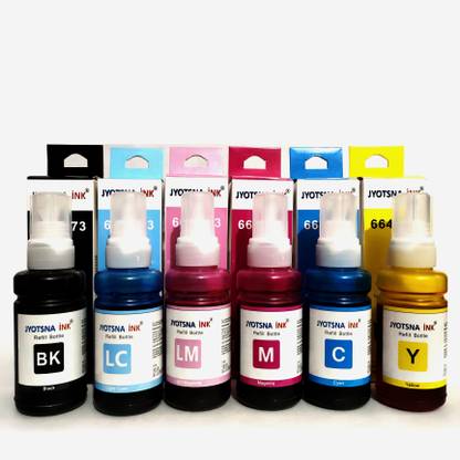 JYOTSNA INK T673 Refill Compatible For Epson L800 Ink Tank Printer - 6 Colors 70 ML Bottle Black + Tri Color Combo Pack Ink Bottle